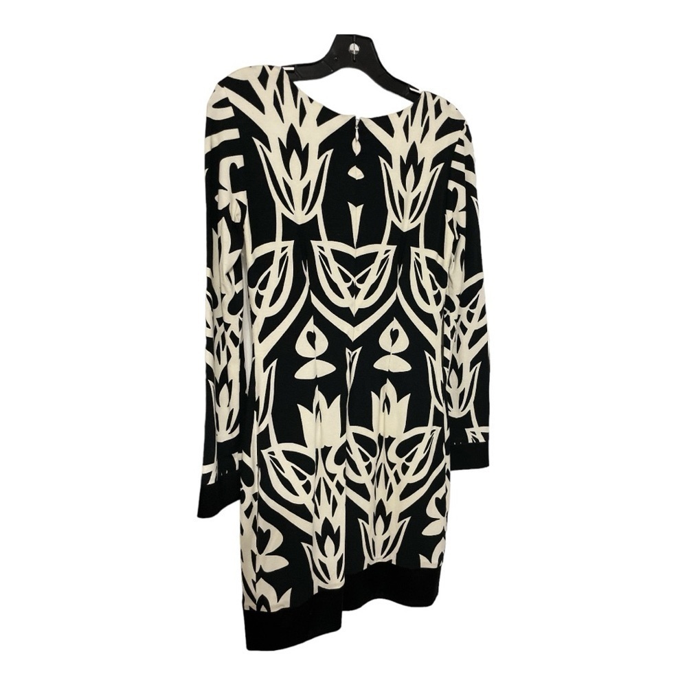 Cache Black Ivory Print Shift Midi Dress Long Sleeve Size 6 - Picture 3 of 12